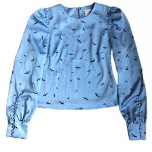 Satin Puff Sleeve Blouse Size 8